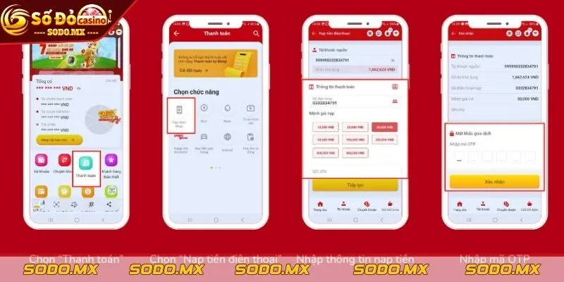 Nạp tiền qua ngân hàng trực tuyến